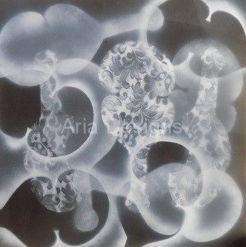 Kotiate, repetition, stencil, spray paint, lace, feminity, masculinity, abundance, neon, glowing, animate, mauri, hardboard