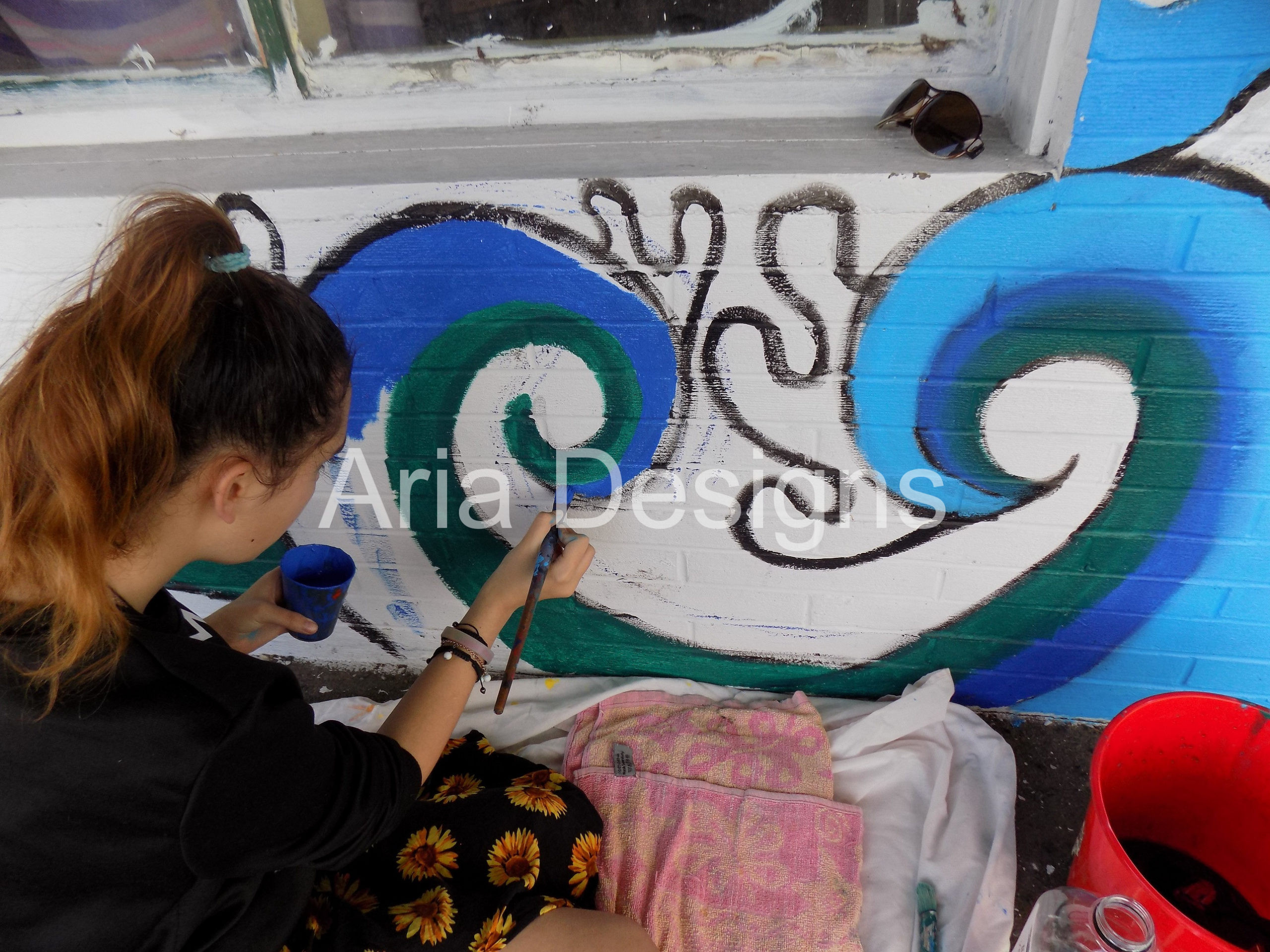 flow state, Bruce Lee, water mural, waves