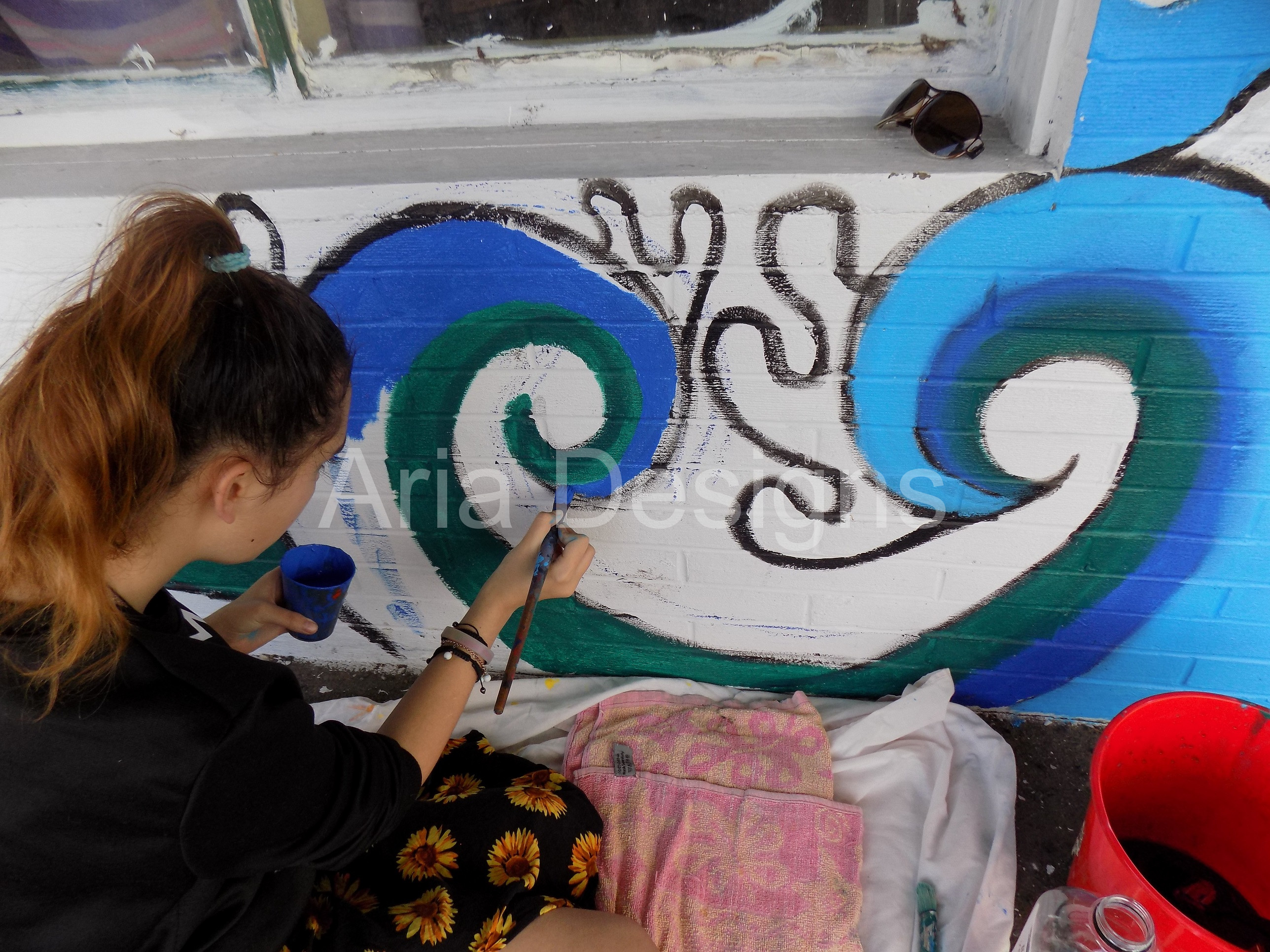 flow state, Bruce Lee, water mural, waves