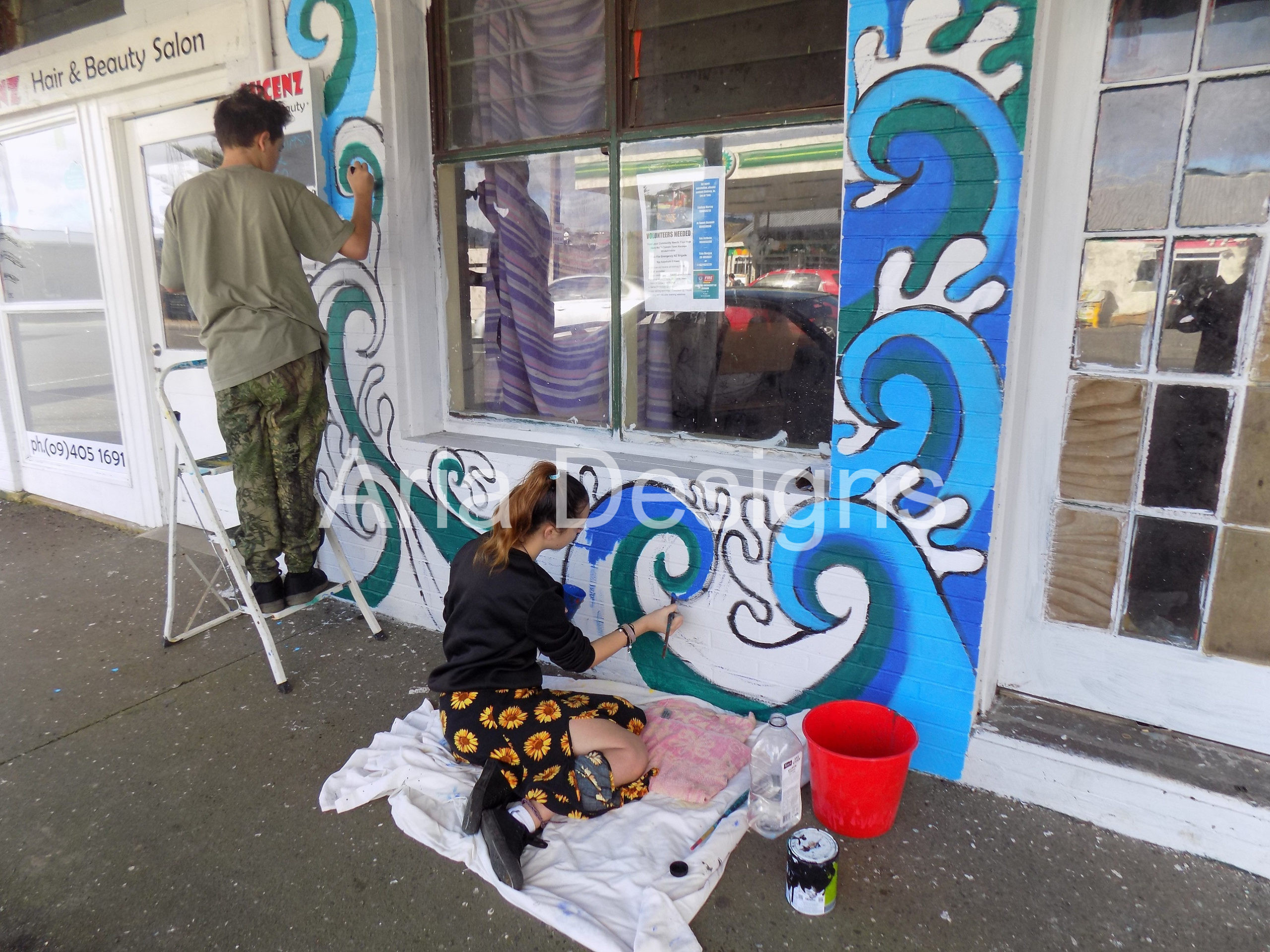 Bruce Lee, water mural, Whangaroa, Kaeo, youth group,